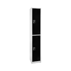 image of Alpine Industries ADI629-202-BLK Black Storage Locker with 2 Doors 2 Hooks - 72" H x 12" W