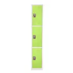 image of Alpine Industries ADI629-203-GRN Green Steel Storage Locker with 3 Doors, 3 Hooks - 72" H x 12"