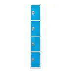 image of Alpine Industries ADI629-204-BLU Blue Steel Storage Locker w/ 4 Doors, 4 Hooks - 72" H x 12" 