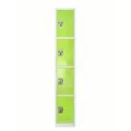 image of Alpine Industries ADI629-204-GRN Green Steel Storage Locker w/ 4 Doors, 4 Hooks - 72" H x 12" 