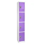 image of Alpine Industries ADI629-204-PUR Purple Steel Storage Locker w/ 4 Doors, 4 Hooks - 72" H x 12" 
