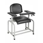 image of Alpine Industries ADI997-01-BLK Padded Blood Drawing Chair with Arms and Back, Upholstered, Black