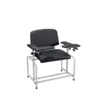 image of Alpine Industries ADI997-01-BLK-HD Bariatric Blood Drawing Chair, Padded, Polyurethane Upholstery, Black, 600 lbs