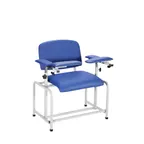 image of Alpine Industries ADI997-01-BLU-HD Bariatric Blood Drawing Chair, Padded, Blue, Polyurethane Upholstery, Powder Coated Frame