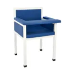 image of Alpine Industries ADI997-02-BLU Padded Blood Drawing Chair, Phlebotomy, Blue Polyurethane Upholstery, Steel Frame