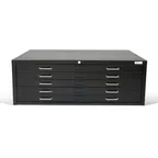image of Alpine Industries ADIOF500-03 Vertical File Cabinet, 5 Drawers, Heavy Gauge Steel, Blueprint, 36x48