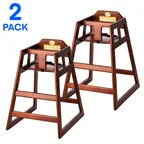 image of Alpine Industries ALP412-02-MA Baby High Chair, 29"H, Wood, Mahogany Finish, Permanent T-Bar, 2-Pack