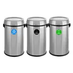 image of Alpine Industries ALP470-65L-1-R-T-CO Recycling with Trash & Compost Bin