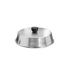 image of American Metalcraft BA1040A Basting Cover - 10" Diameter, 2" High, Aluminum, Black Bakelite Knob