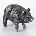 image of American Metalcraft CHPP Card Holder – Whimsical Pig Menu Stand, Polyresin, 6" H x 4" W, Resin