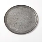 image of American Metalcraft GTP14 Tray, 14" Dia x 3/8" Height, 6mm Thick Galvanized with Onyx Finish