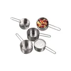 image of American Metalcraft MCW4 Measuring Cups, 1/4, 1/3, 1/2, 1 Cup, Stainless Steel Loop Handle - 4/Set