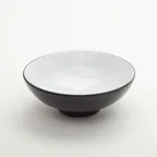 image of American Metalcraft NB32 Noodle Bowl - 32 oz Round Melamine, Black/White, 8" L x 8" W x 3" H