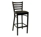 image of American Tables & Seating 77-BS Black Powder Coated Ladder Back and Metal Bar stool
