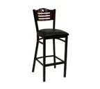 image of American Tables & Seating 77B-BS  Black Powder Coated Wood Back and Metal Bar stool