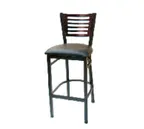 image of American Tables & Seating 77E-BS  Black Powder Coated Wood Back and Metal Bar stool