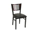 image of American Tables & Seating 77E Indoor Side Chair with Wood Back and Upholstered Seat, Metal Frame