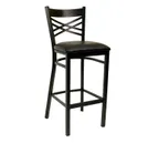 image of American Tables & Seating 78-BS Bar Stool with Metal Cross Back and Black Powder Coat Finish