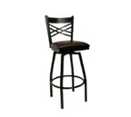 image of American Tables & Seating 78-BSS Swivel Bar Stool with Crisscross Back and Black Powder Coat
