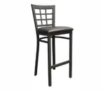 image of American Tables & Seating 85-BS Bar Stool with Grid Nine Back and Black Powder Coat finish