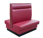 image of American Tables & Seating AD-48 GR4 46"L Double Plain Back, Fully Upholstered Booth, 48" Height