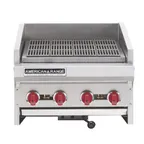 image of American Range ADJ-24 24" Countertop Gas Radiant Charbroiler w/ (4) Burners, 80.000 BTU