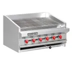 image of American Range ADJ-48 48" Countertop Gas Radiant Charbroiler w/ (8) Burners, 160.000 BTU