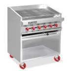 image of American Range ADJF-36 36" Floor Model Gas Radiant Charbroiler w/ (6) Burners, 120.000 BTU
