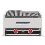image of American Range AECB-24 24" Countertop Gas Lava Rock Charbroiler w/ (2) Burners, 70.000 BTU