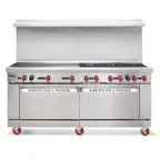 image of American Range AR-12 72" Gas Restaurant Range w/ (12) Open Burners, (2) Standard Ovens, 454.000 BTU