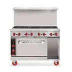 image of American Range AR-24G-4B-DSB 48" Gas Restaurant Range, (2) Cabinets, (4) Open Burners, (1) 24" Griddle