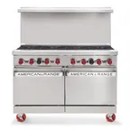 image of American Range AR-24G-4B 48" Gas Restaurant Range w/ (4) Open Burners, (1) 24" Griddle, (2) Space Saver Ovens, 222.000 BTU