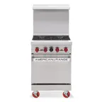image of American Range AR-2RB 24" Gas Restaurant Range w/ (1) Charbroiler, (1) Space Saver Oven, 87.000 BTU