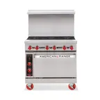image of American Range AR-36G-C 36" Gas Restaurant Range, 36" Full Griddle w/ Manual Controls, (1) Convection Oven