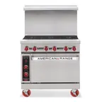 image of American Range AR-36G 36" Gas Restaurant Range w/ (1) 36" Full Griddle, (1) Standard Oven, 95.000 BTU