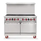 image of American Range AR-48G 48" Gas Restaurant Range w/ (1) 48" Full Griddle, (2) Space Saver Ovens, 134.000 BTU