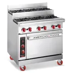 image of American Range AR-6-SU 36" Gas Restaurant Range w/ (6) Open Burners, (1) Wide Standard Oven, 227.000 BTU