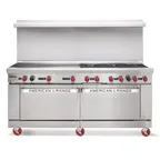 image of American Range AR-72G 72" Gas Restaurant Range w/ (1) 72" Full Griddle, (2) Standard Ovens, 190.000 BTU