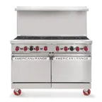 image of American Range AR-8 48" Gas Restaurant Range w/ (8) Open Burners, (2) Space Saver Ovens, 310.000 BTU