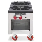 image of American Range ARSP-18-2 18" Gas Stock Pot Range w/ (2) Three Ring Burners, Manual Control, 180.000 BTU
