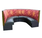 image of American Tables & Seating AS-483-12 GR6 180"L 1/2 Circle 3 Channel Back, Upholstered Corner Booth, 48" Height