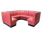 image of American Tables & Seating AS-486-34 GR5 268"L 3/4 Circle 6 Channel Back, Upholstered Corner Booth, 48" Height