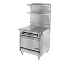 image of American Range HD34-2HT-O 34" Gas Heavy Duty Range w/ (2) Hot Tops, (1) Cabinet Base, 80.000 BTU