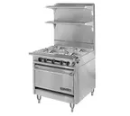 image of American Range HD34-4-O 34" Gas Heavy Duty Range w/ (4) Open Burners, (1) Cabinet Base, 148.000 BTU