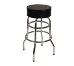 image of American Tables & Seating SR-2 BV UNATTACHED Backless Swivel Bar Stool with Unattached Upholstered Seat, Black
