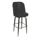 image of American Tables & Seating SR-4J BV UNATTACHED Swivel Bar Stool with Plain Back and Black Vinyl Seat