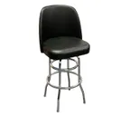 image of American Tables & Seating SR-5J BV UNATTACHED Swivel Bar Stool with Plain Back and Black Vinyl
