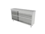 image of American Tables & Seating MET-CDN-1560 15"x60" Stainless Steel Dish Cabinet with Dual Under Shelves