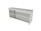 image of ATS MET-CDN-1572 15"x72" Stainless Steel Dish Cabinet with Double Undershelves