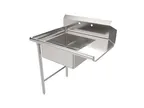 image of American Tables & Seating MET-SDT-36L 36" Straight Design Soiled Dishtable w/ Left Table, Pre-Rinse Sink, 9" Backsplash
